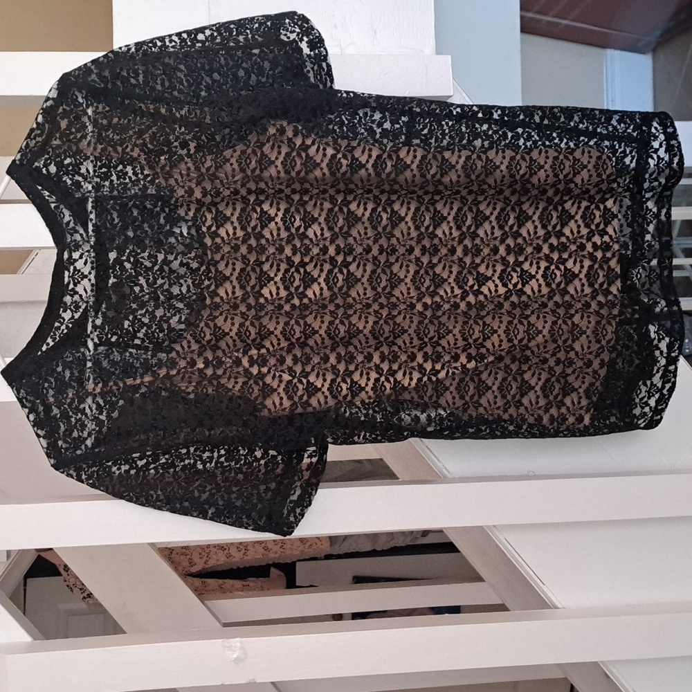 Stella McCartney Estell Thanks Girl Collection Black Lace Embroidered Top 44 - Picture 9 of 11